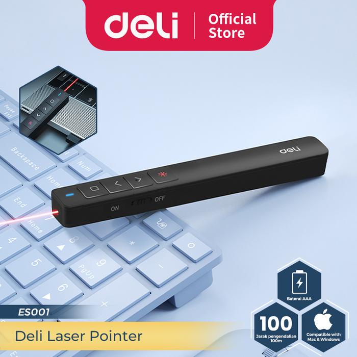 

Ready Deli Laser Pointer Presenter Wireless Usb Pen Laser Presentasi Ppt Sinar Merah 100 M Es001