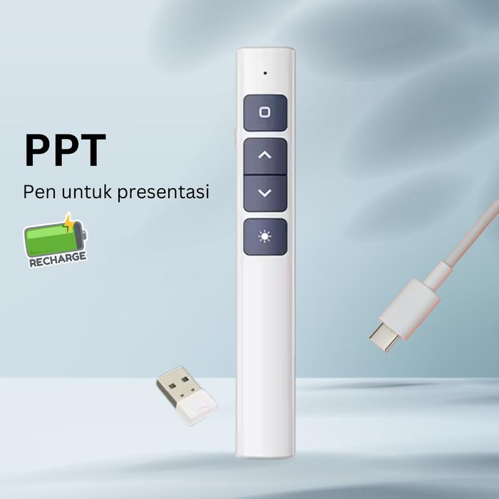 

Ready Quinton Ppt / Page Turning Pen Wireless Usb Dongle Rechargeable Warna Putih Alat Presentasi