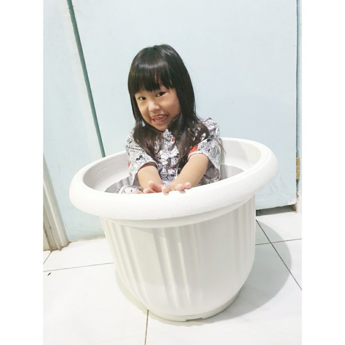 Fresh Flower Pot Tanaman Jumbo 50 Pot Bunga Besar 50Cm Putih Tebal Pot Buah 50 Cm