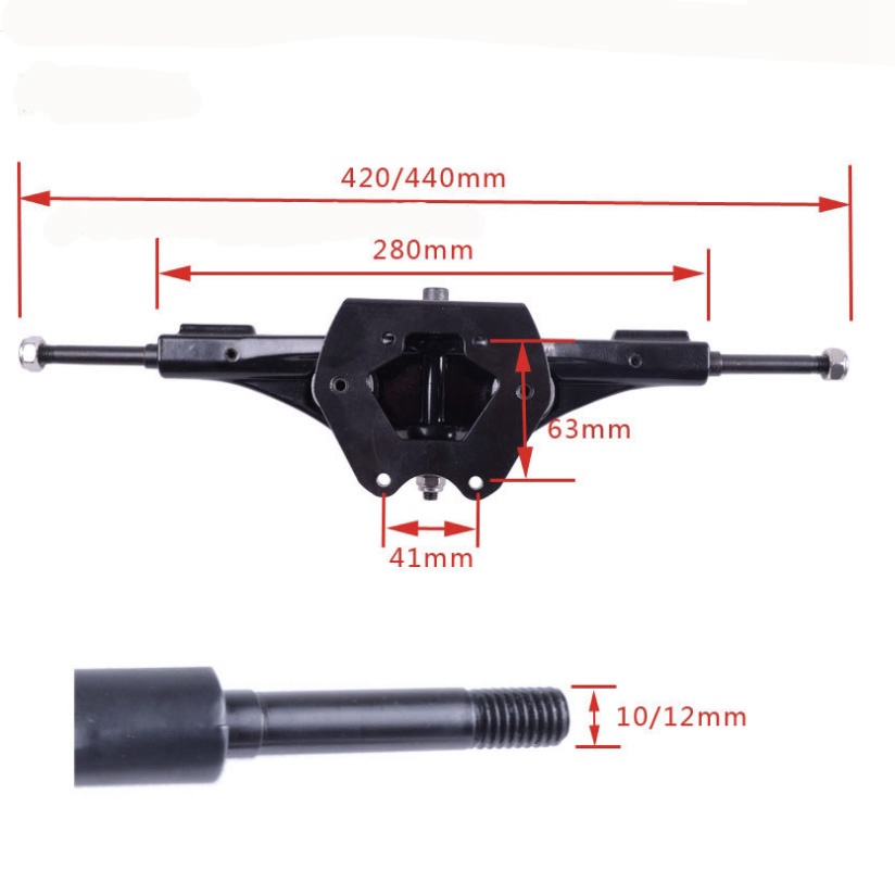 LDHL 17 Inches Electric Skateboard Truck Aluminum Gasket Motor Trucks Electric Skateboard Bridge