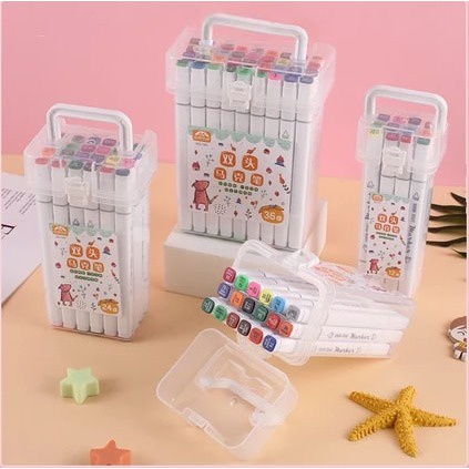 

Spidol Berbasis Minyak Ujung Ganda Set Lengkap Spidol Anak 12-48 Warna Pensil Cat Air Set Warna Dw05