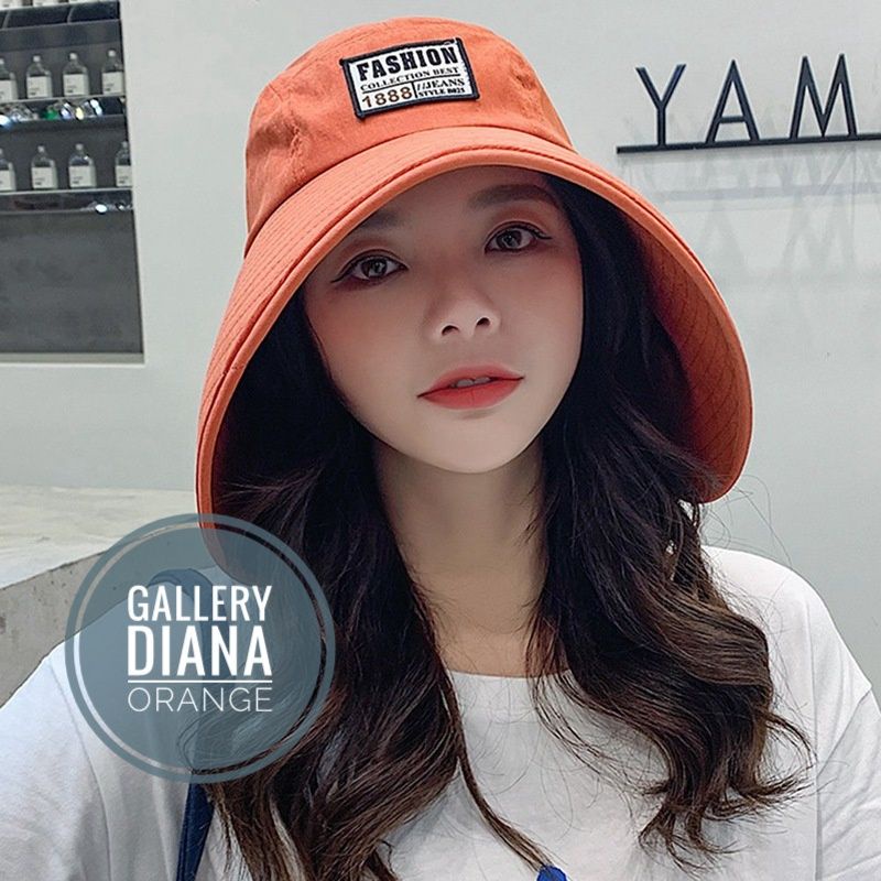 Topi Pantai Topi Lebar Wanita Topi Fashion Wanita Lebar Lipat Praktis Orange