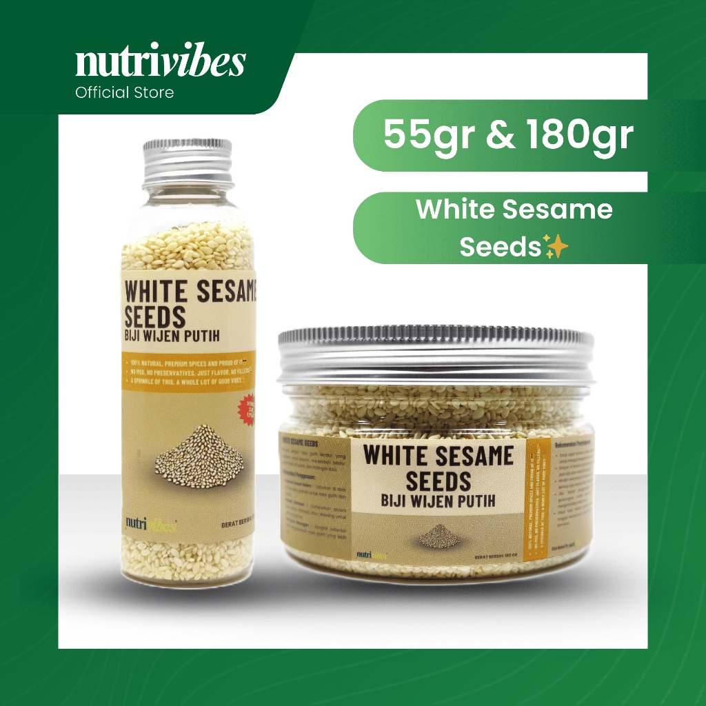 

Sesame Seeds / Biji Wijen Putih (Personal Pack 55gr & 180gr) - Nutrivibes