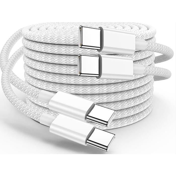 (Expert) Kabel Data Charger for Iphone 15 Pro Max Kabel Charger Type Usb C to C Braided Woven Ori