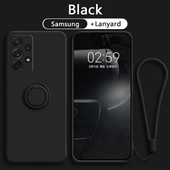 (Expert) CASING Samsung A52 A52s Tali Lanyard Soft Case Ring Standing Mewah