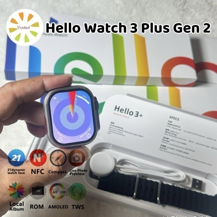 (Expert) Smart Watch Hello Watch 3 Plus Amoled watch Ultra 8