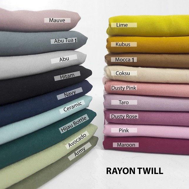 BIG SALE Kain Rayon Polos / Kain Rayon Twill Per 0,5 meter