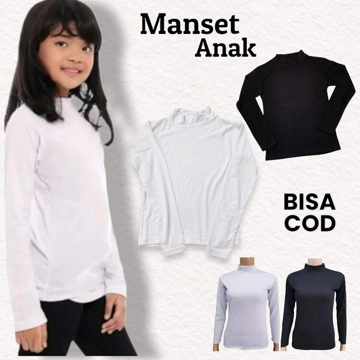 Lucika- Baju Manset Anak Perempuan 5-10 Tahun Bahan Adem Nyaman Dipakai / Kaos Manset Anak Turtle