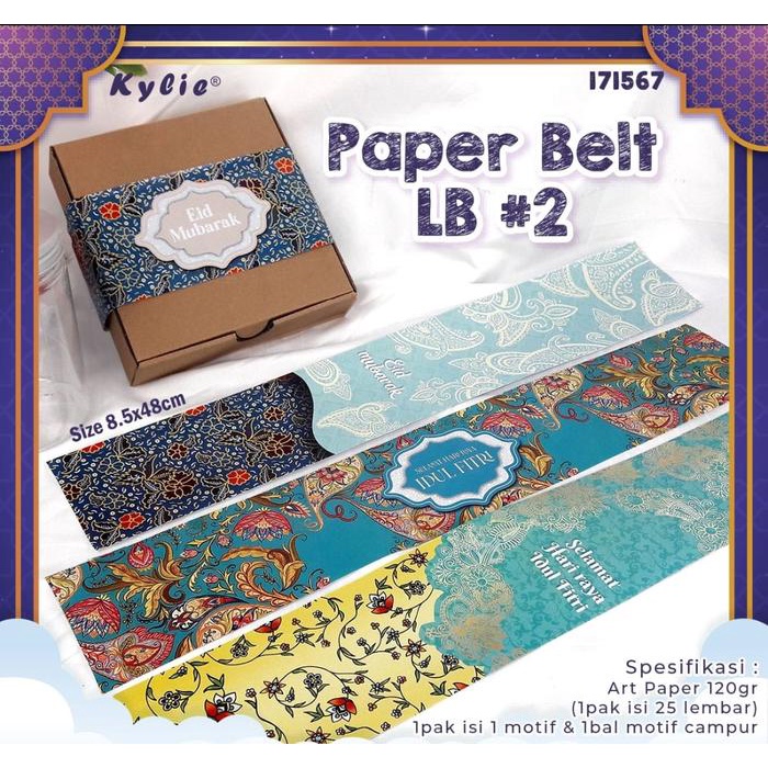 

:::::::] paper belt idul fitri LB 2 satuan 8.5 x 48 cm art paper 120 gsm satua