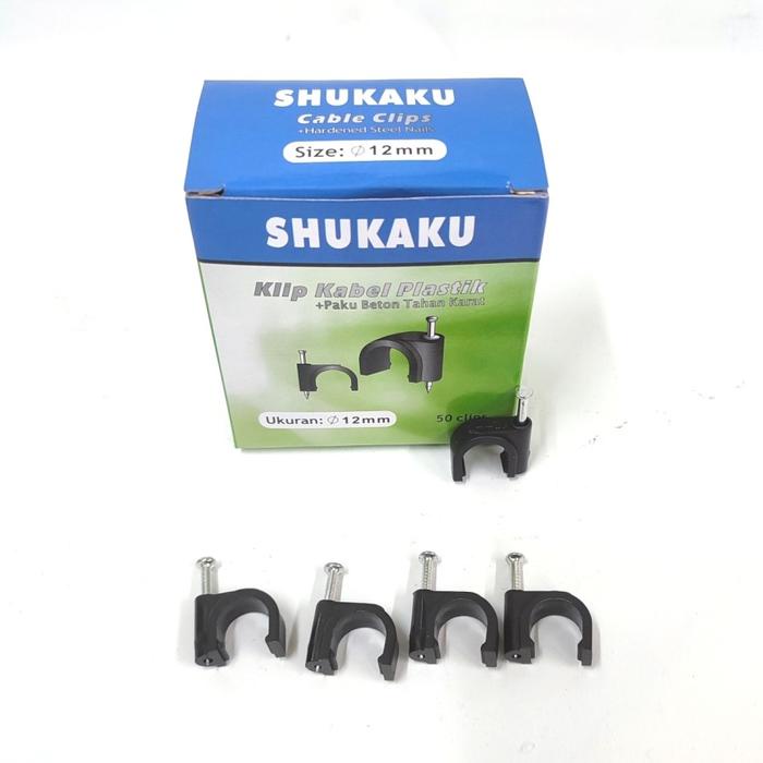 Sudimampir Klem Kabel Hitam Paku Beton Shukaku 9,10 & 12Mm Warna Hitam