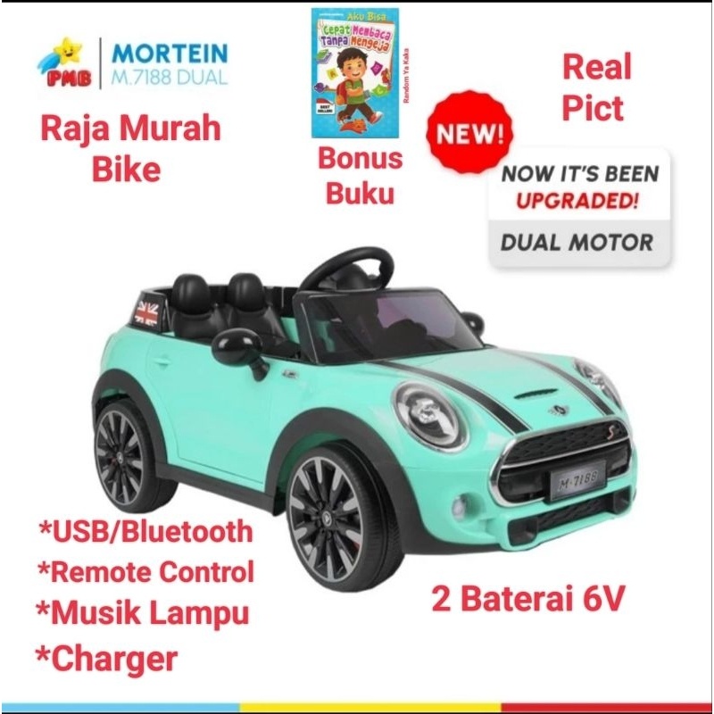 Mobilan Aki Mini Cooper PMB M-7188 Dual Motor Mobil Aki Anak Mini CooperM7188