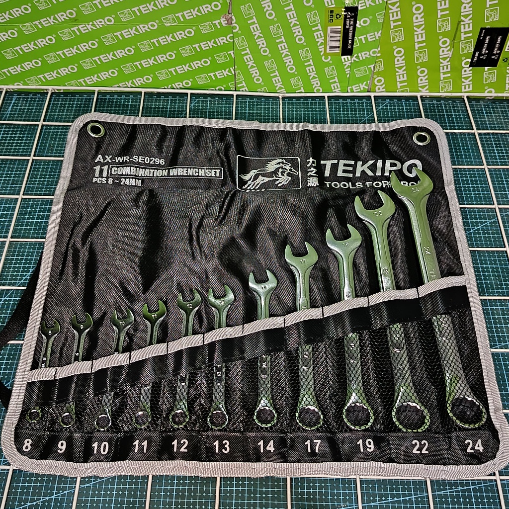 Tekipo Kunci Ring Pas Set 8-24Mm / ringpas 11Pcs / Kunci Pas Ring 8-24Mm / Kunci Ring Pas Set Tekiro