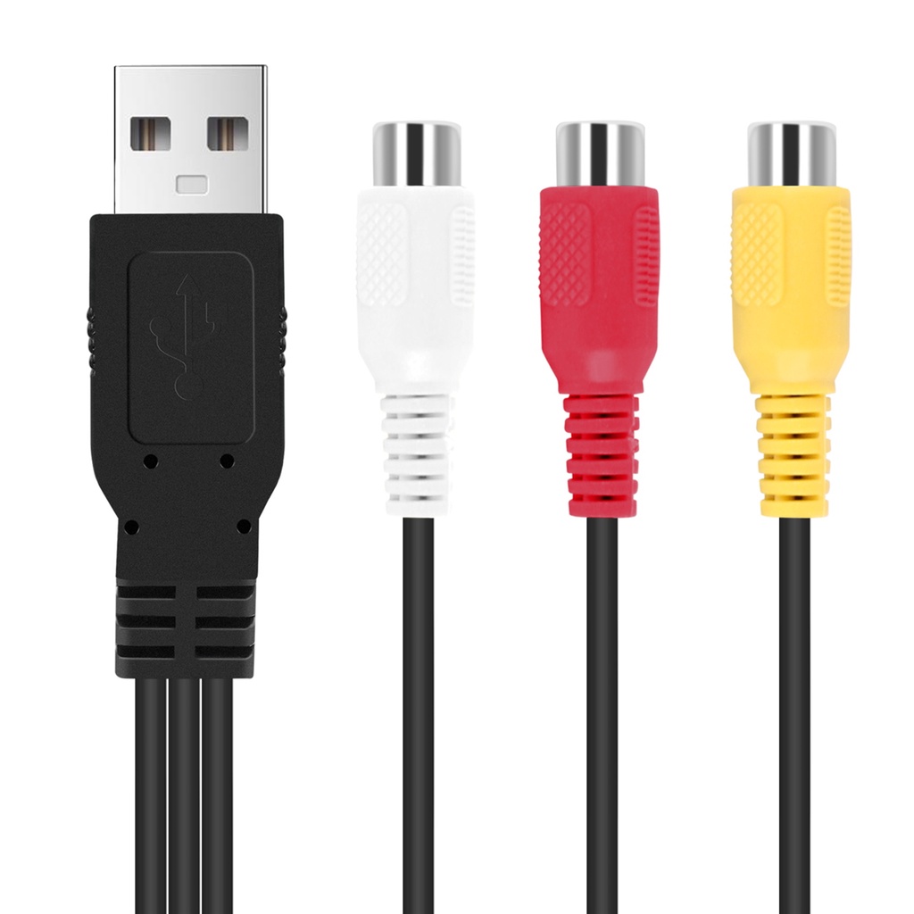 USB to 3RCA Cable USB Female to 3 RCA Rgb Video AV Composite Adapter Converter Cable Cord Connector 