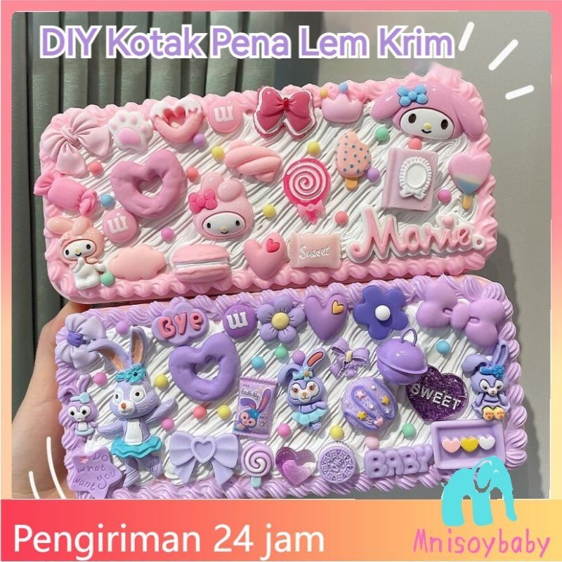 

CODDIY Cream Clay Pencil Case / Mendekor Pencilcase / Kit Kotak Pensil DIY / Stationery Pake
