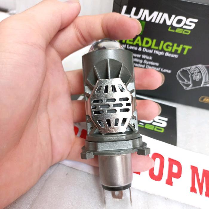 Lampu Led Mini Projector Asli Luminos Led H4 Mp3 Mini Head Light Original Ori Nine