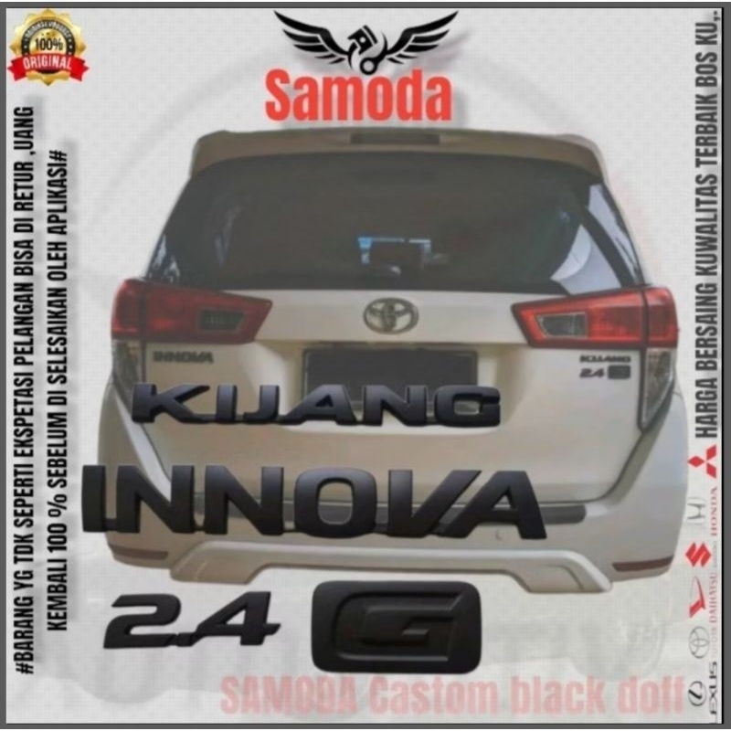 EMBLEM TULISAN INNOVA REBORN-VENTURER ORIGINAL BLACK DOFF-GLOSSY/EMBLEM TULISAN BEGASI INNOVA