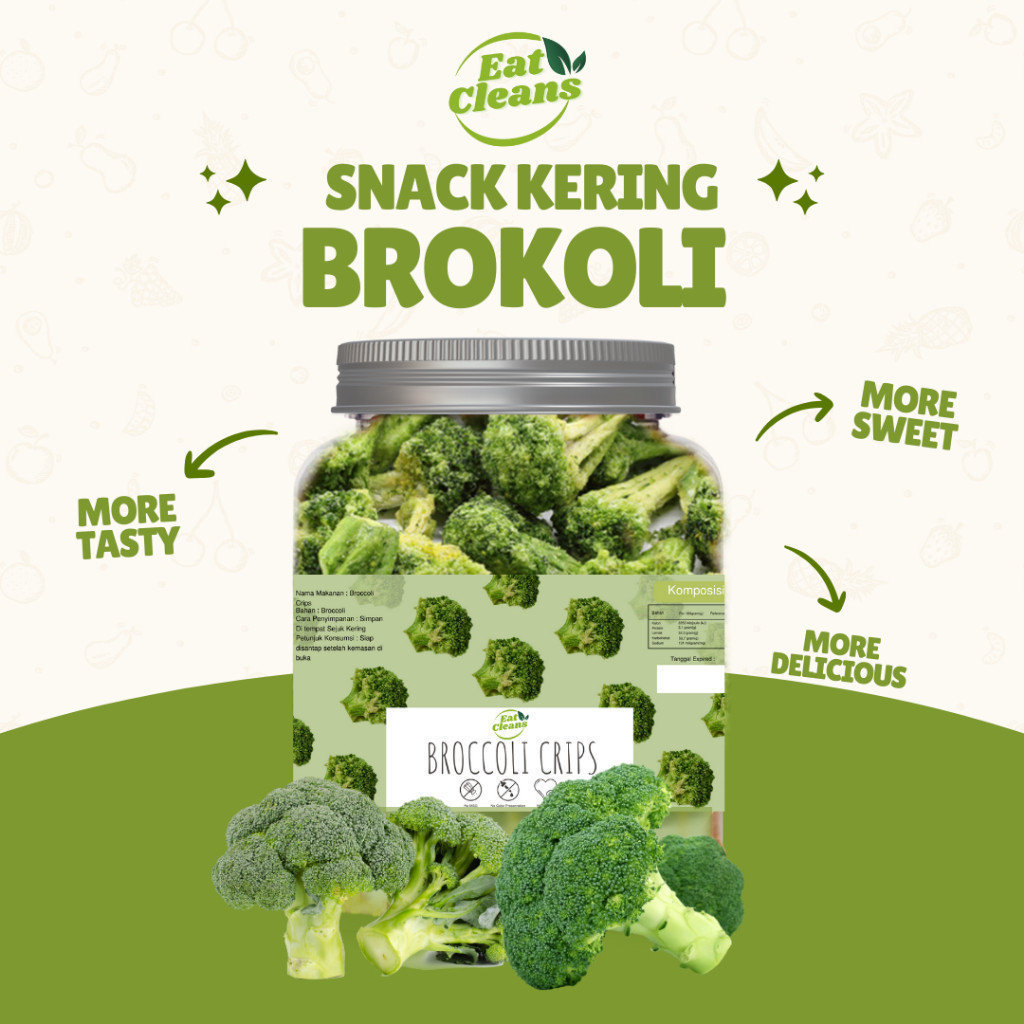 

Keripik Brokoli Crispy - Snack Freeze Dried Broccoli - Keripik Buah Sayur Premium - Snack Diet Sehat