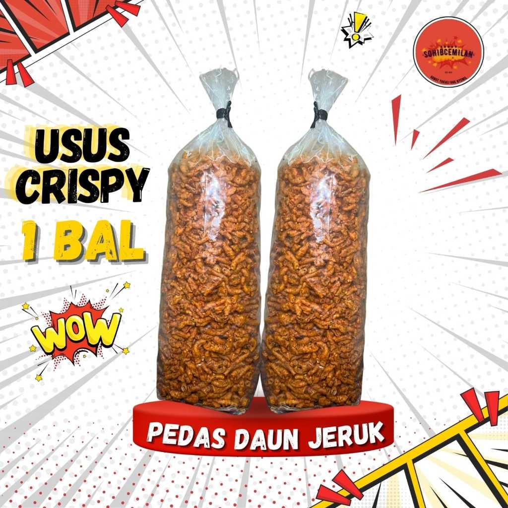 

Keripik Usus Ayam Crispy Pedas Daun Jeruk 2Kg / Keripik Usus Ball - Ballbalan
