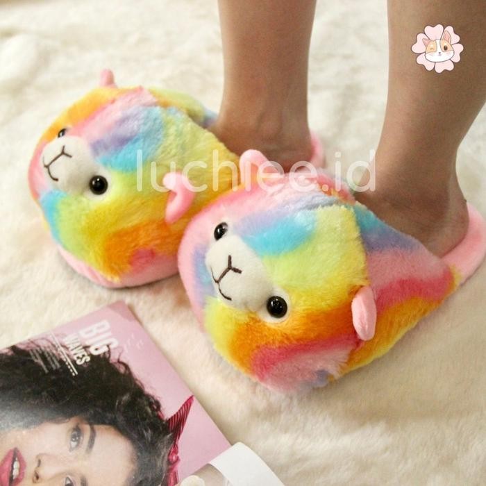 StylKids- SANDAL BONEKA ALPACA/ SENDAL ANAK PEREMPUAN DEWASA KAMAR TIDUR BULU