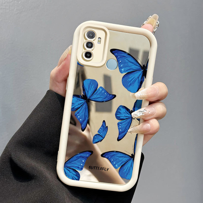 Casing Hp Untuk OPPO A53 2020 A33 2020 A53s A32 A11s Case Softcase Kesing Kupu-kupu ungu Cesing sili