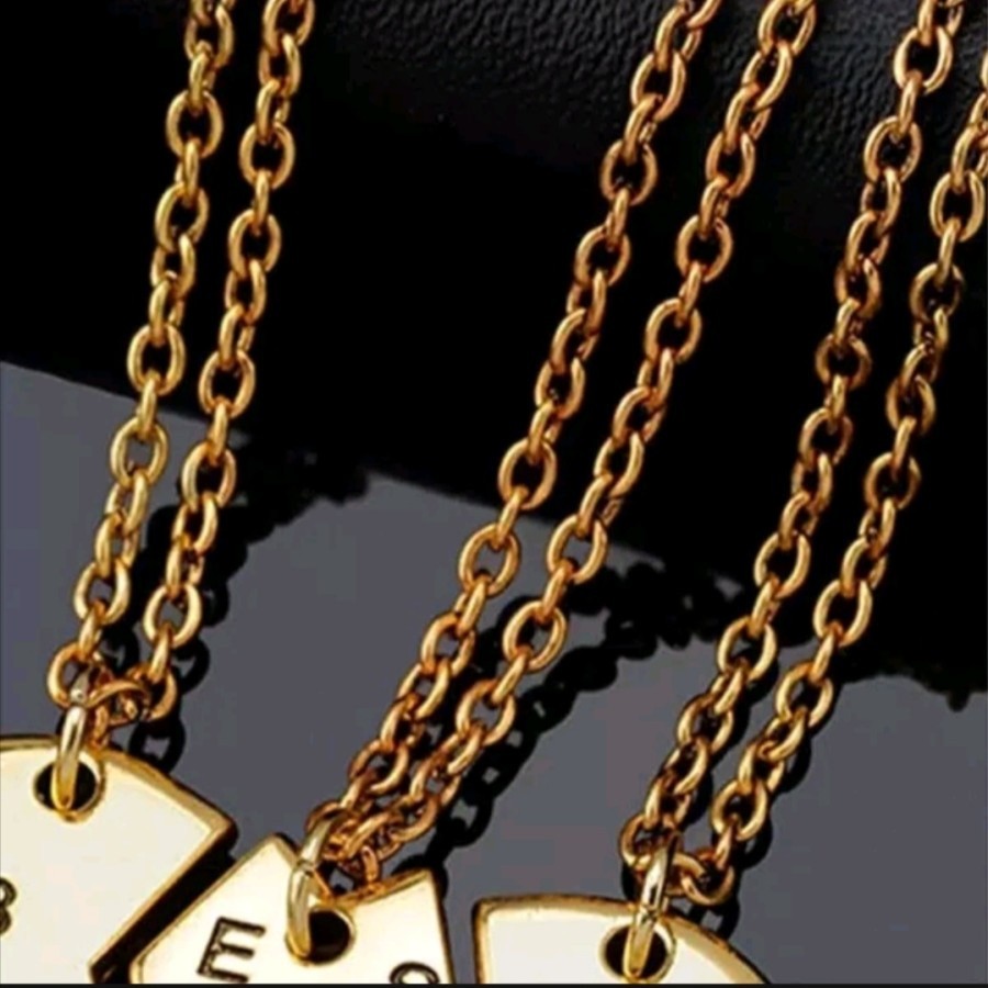 Kalung Rantai Liontin Persahabatan BFF Love Heart