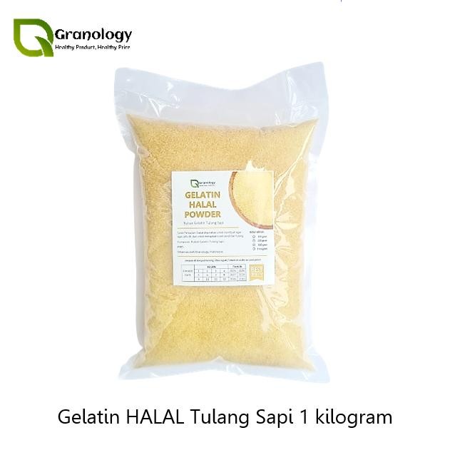 

BisaInstan- Gelatin Bubuk Halal Premium Import (1 kilogram) by Granology