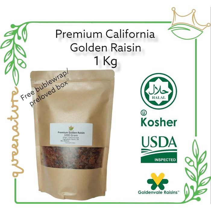 

BisaInstan- California Golden Raisin 1000 Gram / Kismis Kuning Premium USA
