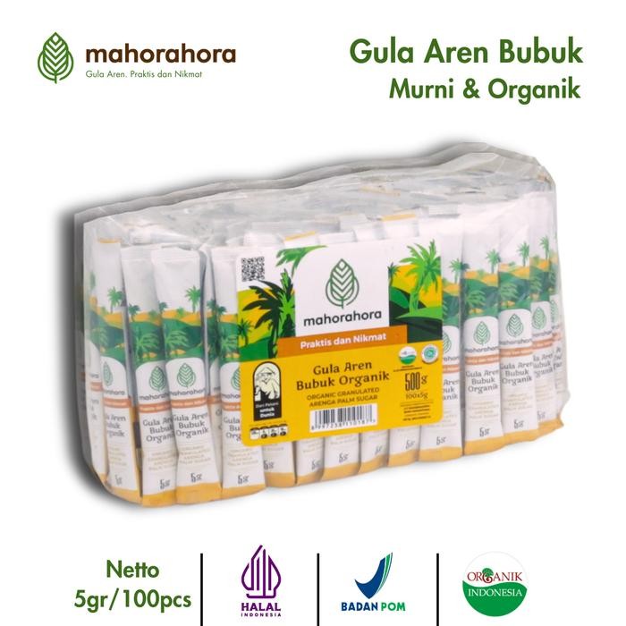

BisaInstan- Gula Aren Bubuk Sachet/ Stick Mahorahora 5gr- 100 Pcs Non Box