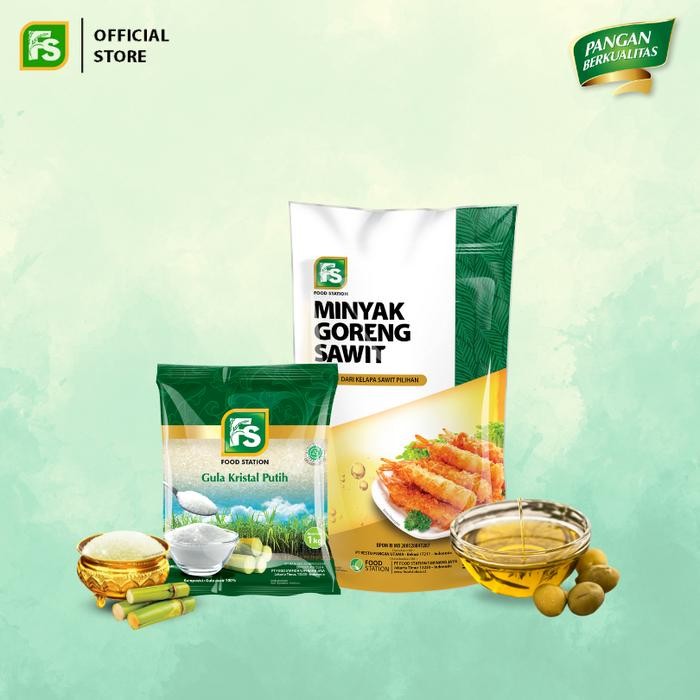 

BisaInstan- Gula Kristal Hijau Food Station 1 kg ; FS Minyak Goreng Super 1 liter