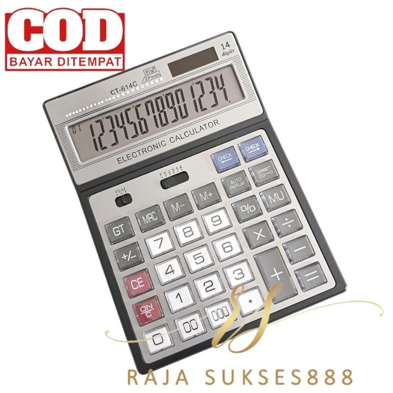

Kalkulator SDC-614-C Tombol Besar Mika 14 Dit 2 Power Kalkulator CT