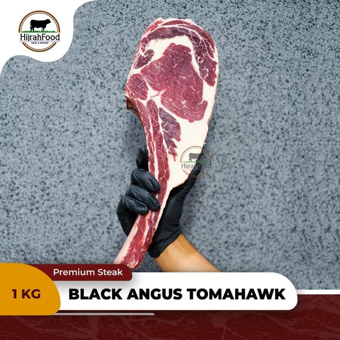 

Kirim,HariYgSama- Hijrahfood Beef Black Angus TOMAHAWK Bone-In Ribeye Grain-Fed Steak Ribs AUS