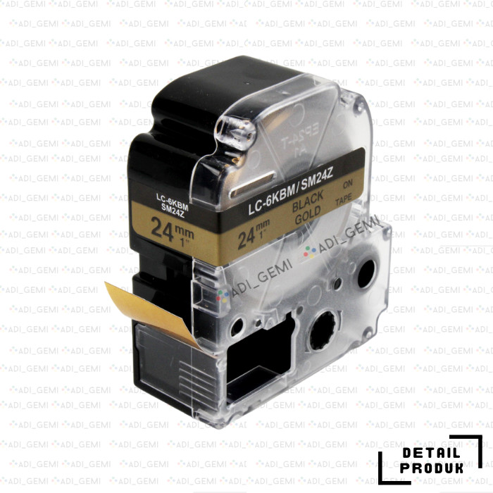 

Compatible TAPE Cartridge EPSON LC-6KBM SM24Z B ON GOLD 24MM X 8M