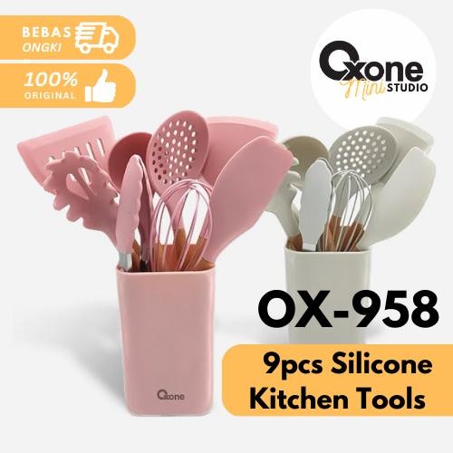 OXONE OX-958 Silicone Kitchen Tools 9pcs OX958 Spatula Sutil Masak