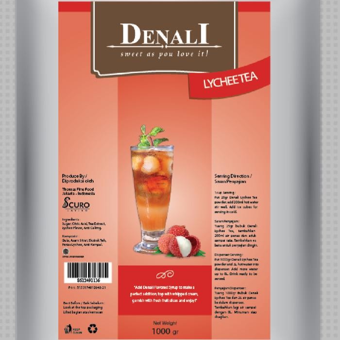 

Terlaris- Lychee Tea Powder Denali 1000 Gram