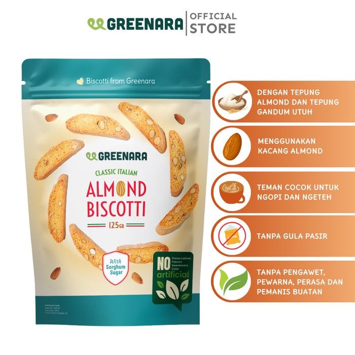 

Kirim,HariYgSama- Greenara Classic Italian Almond Biscotti 125gr