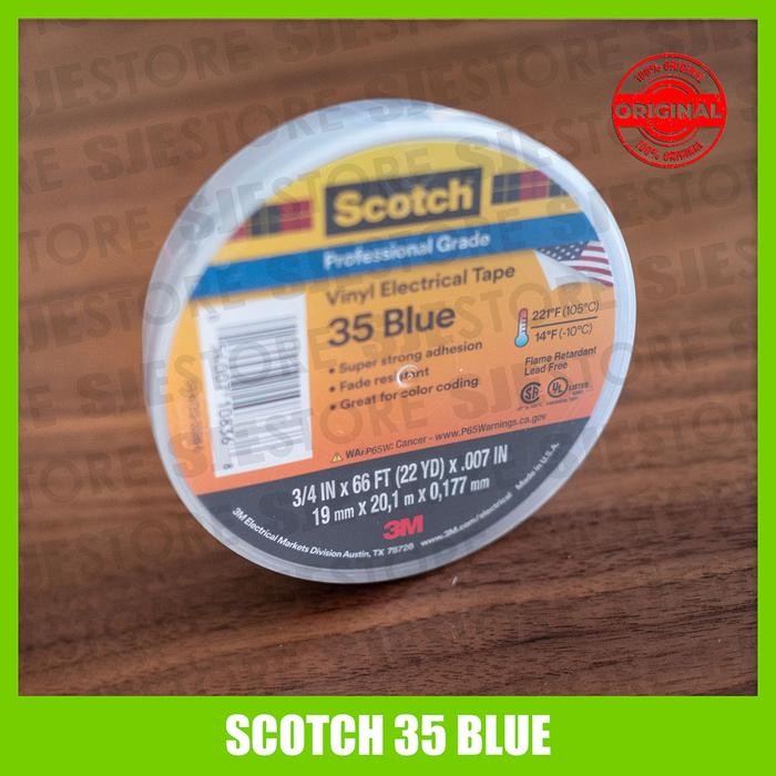 JT READY ISOLASI LISTRIK 3M SCOTCH 35 VINYL ELECTRICAL TAPE BIRU