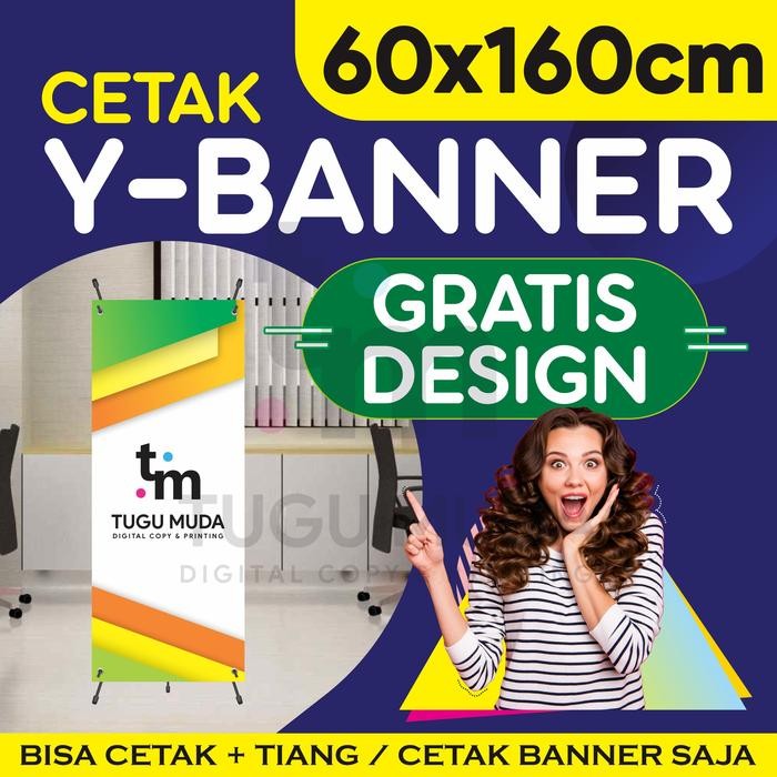 Mntb" Cetak Y-Banner OutdoorStanding Banner 60X160Cm - Gratis Design