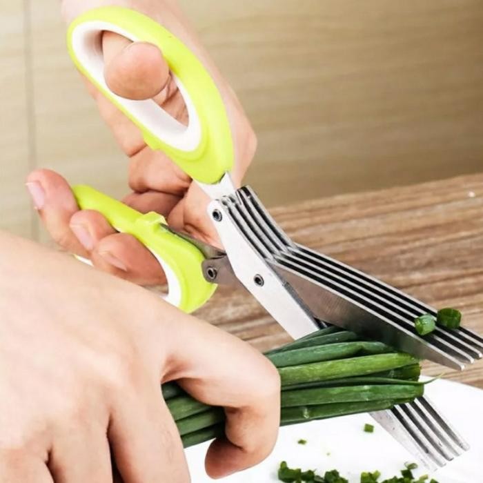 

Gunting 5 Lapis Kitchen Scissors Gunting Daun Bang Sayur *