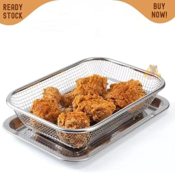 

Keranjang Tinggi Stainless Peniris Sayur Minyak Gorengan Tempura *