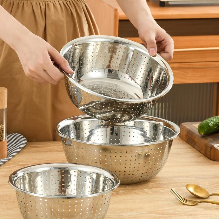 

TERMURAH - Baskom Cuci Sayur Cuci Beras Baskom Stainless dah Cuci Beras *