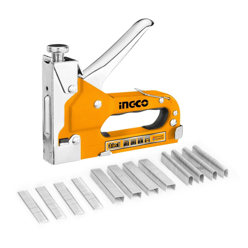 

3-in-1 Staple INGCO HSG1405 - Stapler Staples Steples Jok dengan 600 Staples Untuk Kayu