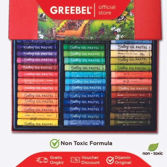 

ready stok greebel artist oil pastel 48 warna / greebel crayon artist 48 warna original