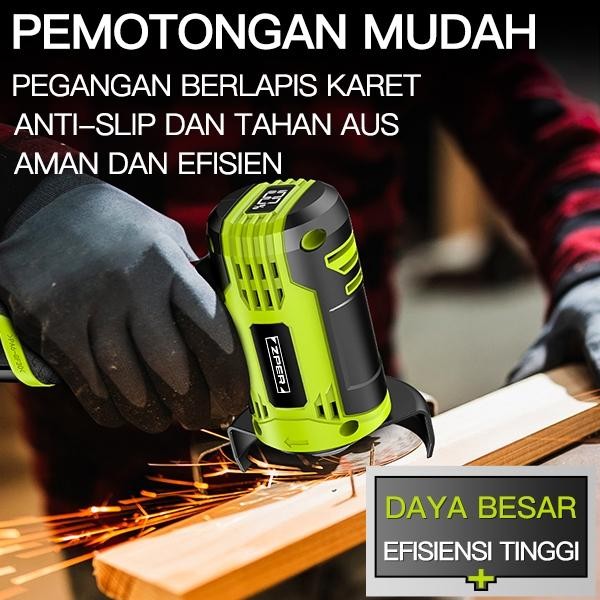 Zper Penggiling Sudut Tanpa Kabel Mesin Pengamplasan Mesin Penggiling Baterai Lithium Penggiling