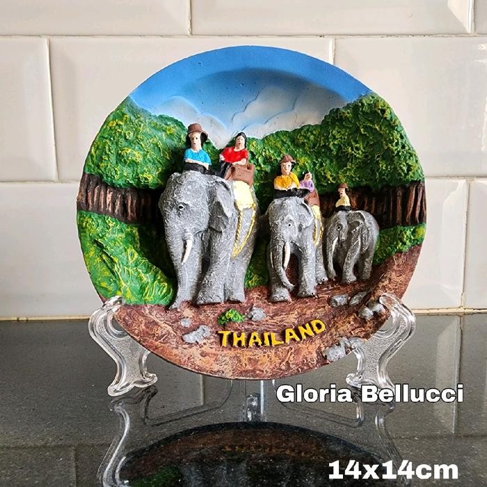 Sale Terbatas Pajangan Piring Gajah Thailand Dinding Hiasan Gantung Negara Bangkok Aman