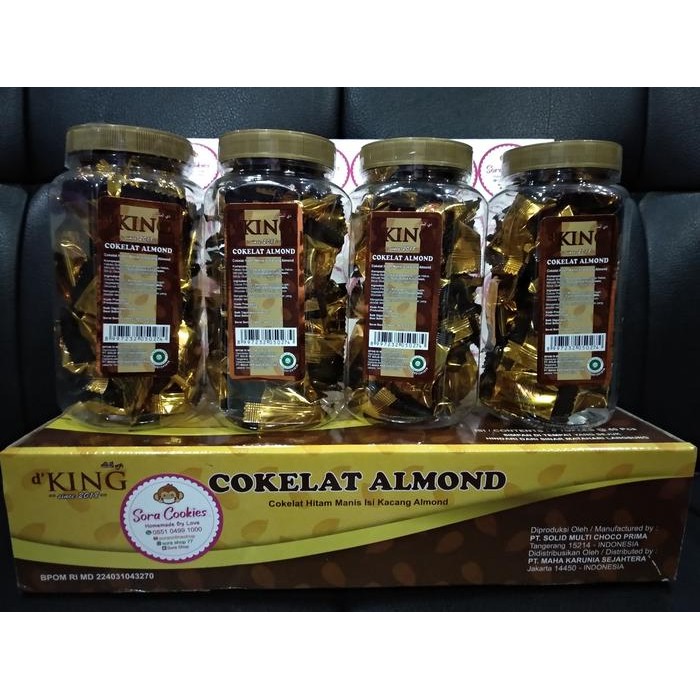 

1 Dus (Isi 4 toples) Coklat Almond d' KING