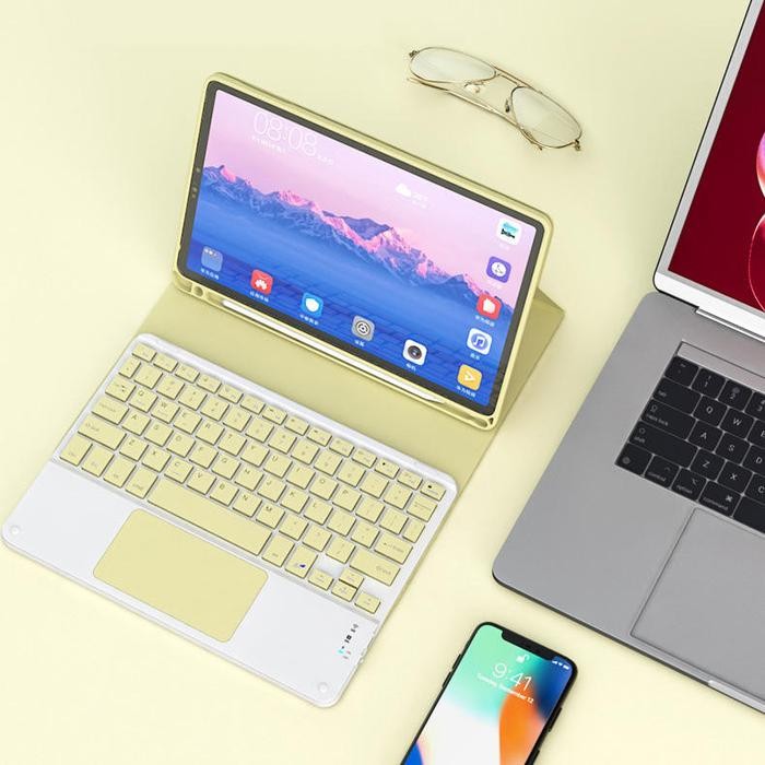 Keyboard Set Wireless Bluetooth Touchpad Untuk Tablet Android / Ipad / Pc / Samsung Tablet