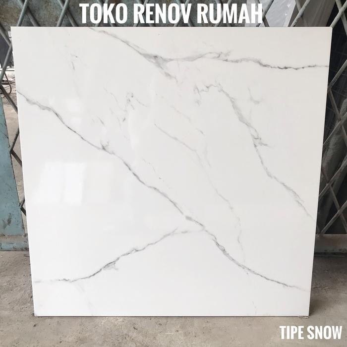 Keramik 60X60 Putih Motif Carara (Glossy)/ Keramik Lantai Putih Glossy