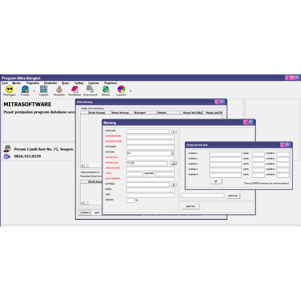 Software aplikasi Mitra Bengkel Service