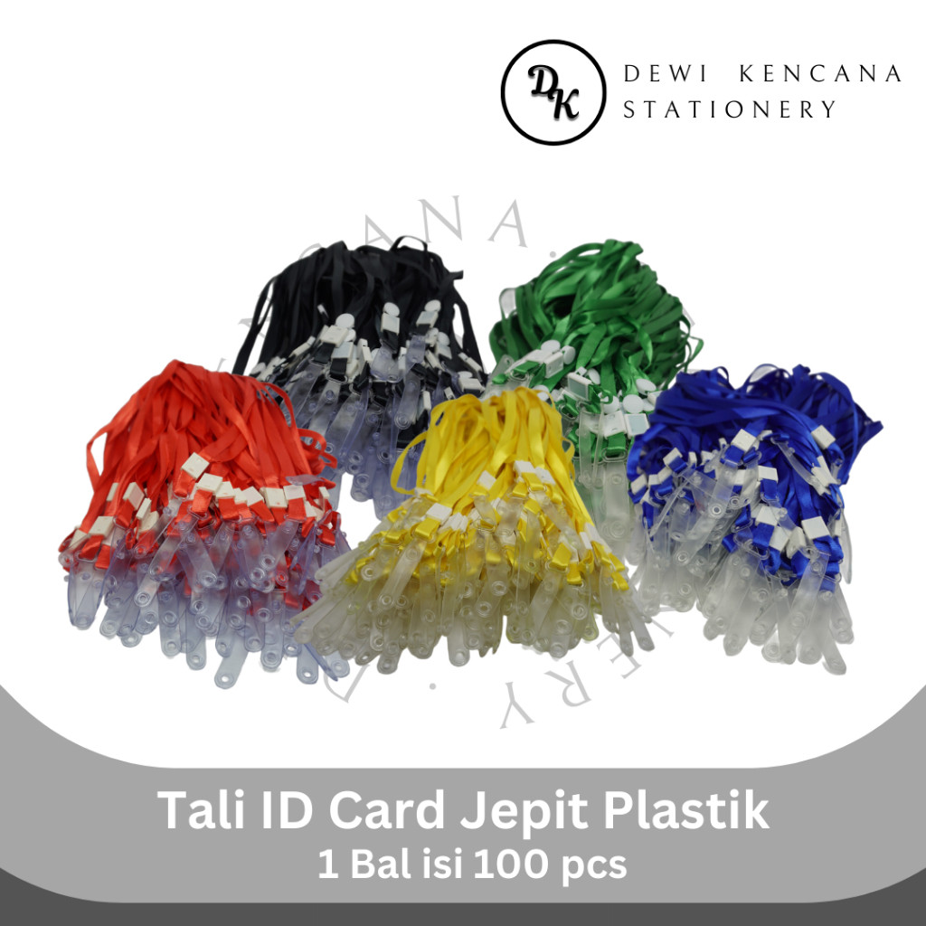 

Tali ID Card Jepit Plastik 1 Bal Isi 100 Pcs / Lanyard ID Card