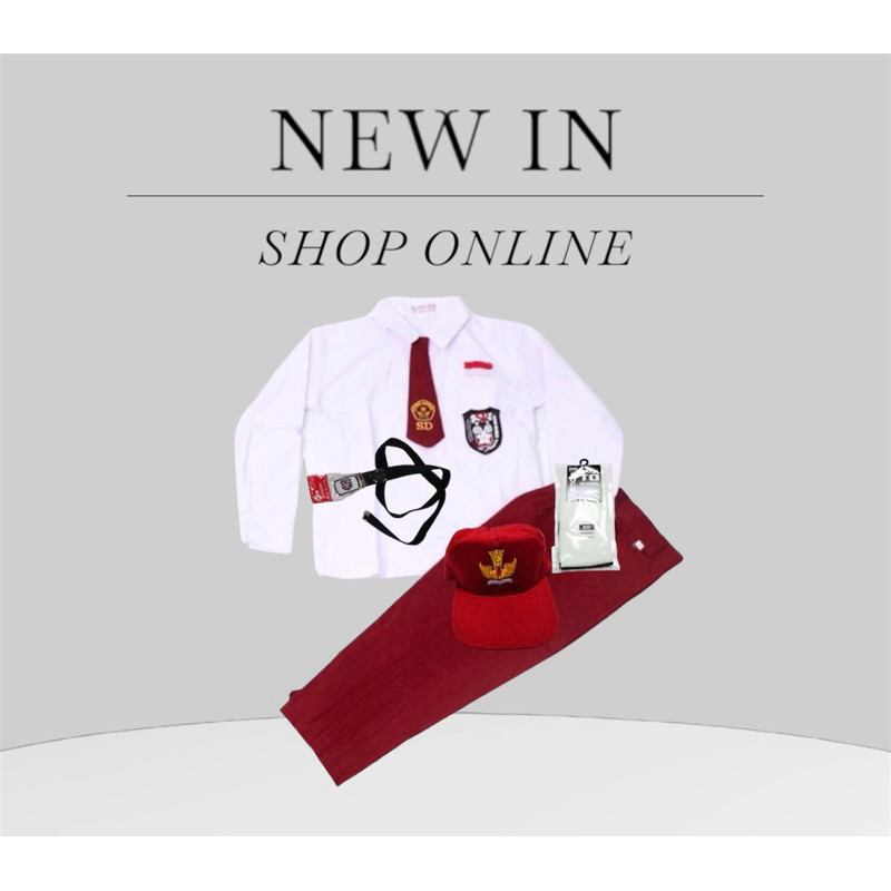 

seragam sekolah sd Setelan Super Lengkap Seragam Sekolah SD Laki BAJU PANJANG CELANA PANJANG